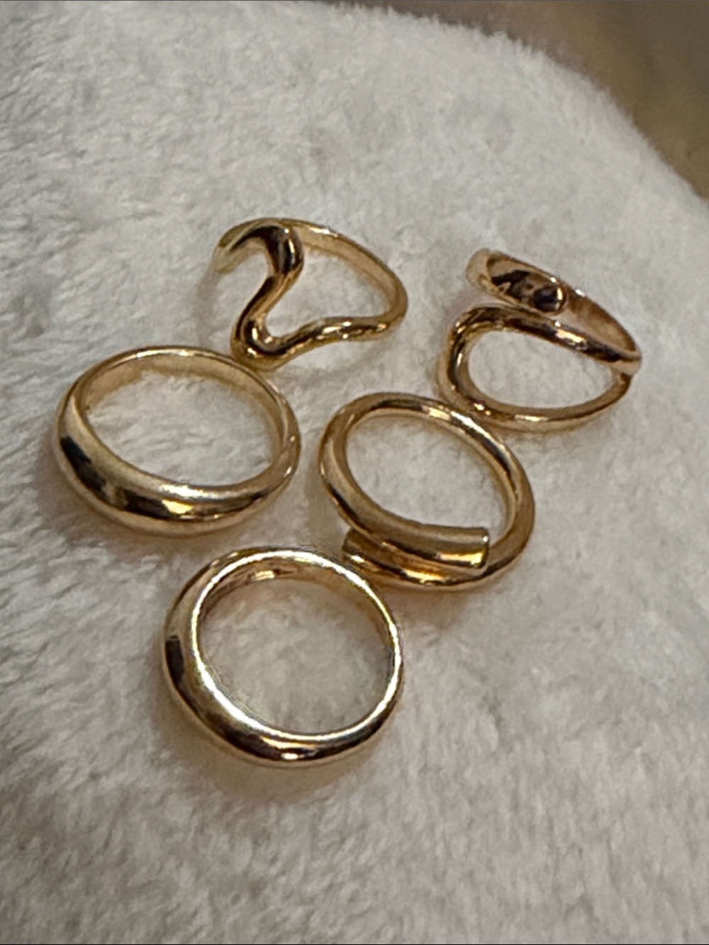 Brand New Gold Tone Stacking Rings Set of 5
